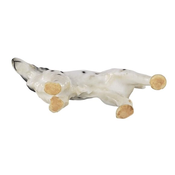 Vintage Miniature English Setter Dog Figurine 2" Grey & White Ceramic Spotted - Picture 6 of 8